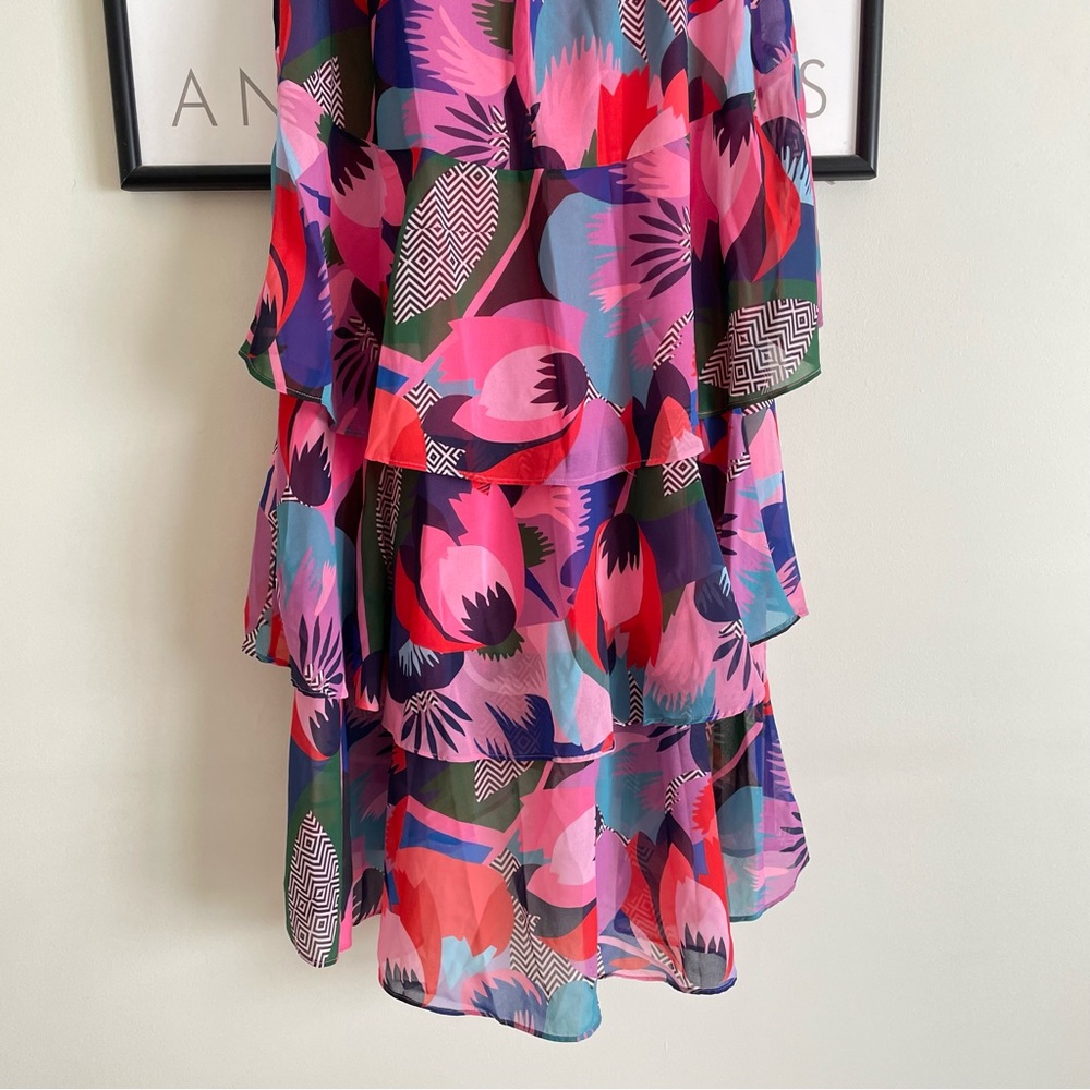 Hutch Louisa Dress Pink Multicolor Chiffon Maxi Size 0 NWT - Picture 14 of 17